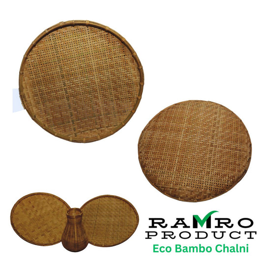 Handmade Eco-Friendly Bamboo Chalni / Sieve Natural Kitchen Strainer for Healthy Cooking Round 18 inch