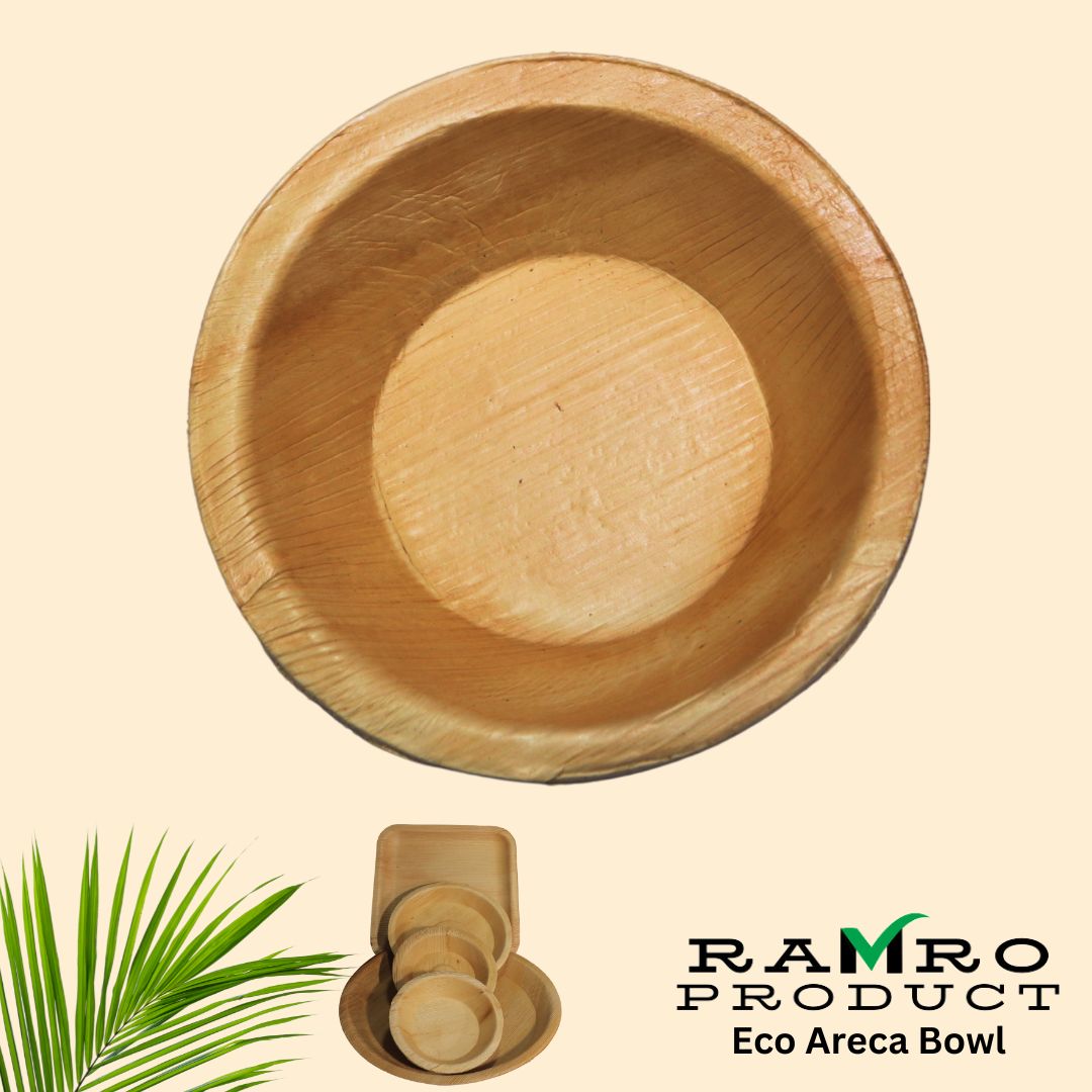 Eco Areca Palm Leaf round Dinner Bowls | 4"-5"-6" ( Microwave Safe )