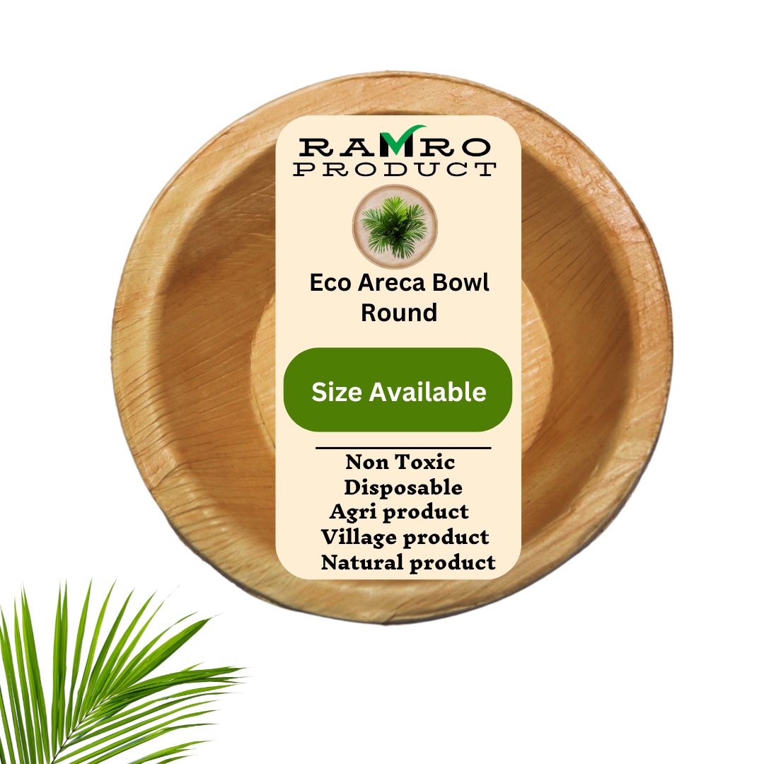 Eco Areca Palm Leaf round Dinner Bowls | 4"-5"-6" ( Microwave Safe )