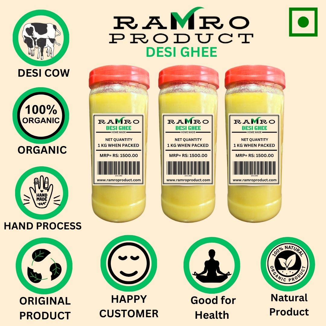 Premium Pure Cow Ghee – Natural, Nutritious, and Aromatic but Limited available (1 pack)