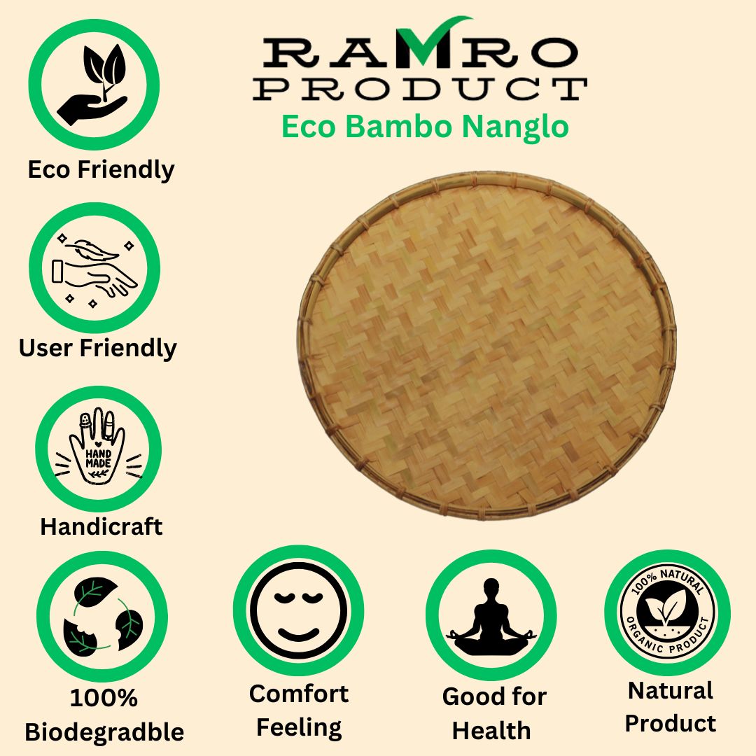 Traditional Bamboo Naglo / Kitchen Tool for Sifting, Cleaning & Sun-Drying Grains Sieve