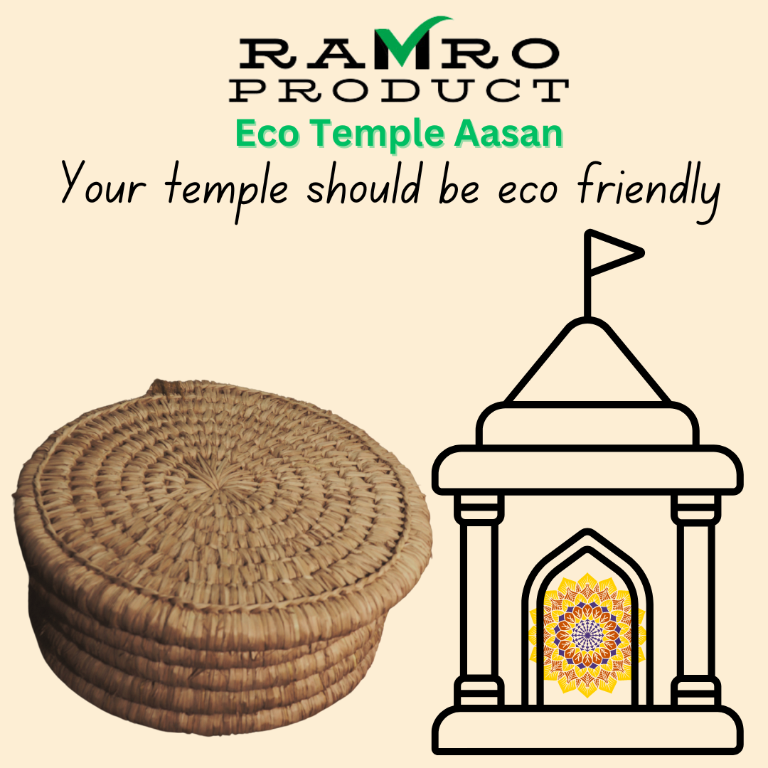 Ramro product : Pooja Aasan for Puja | Chanting Meditation Prayer mat | Eco friendly chanting mats | Puja Floor Mats for Home Temple ( 18 Inch Round)