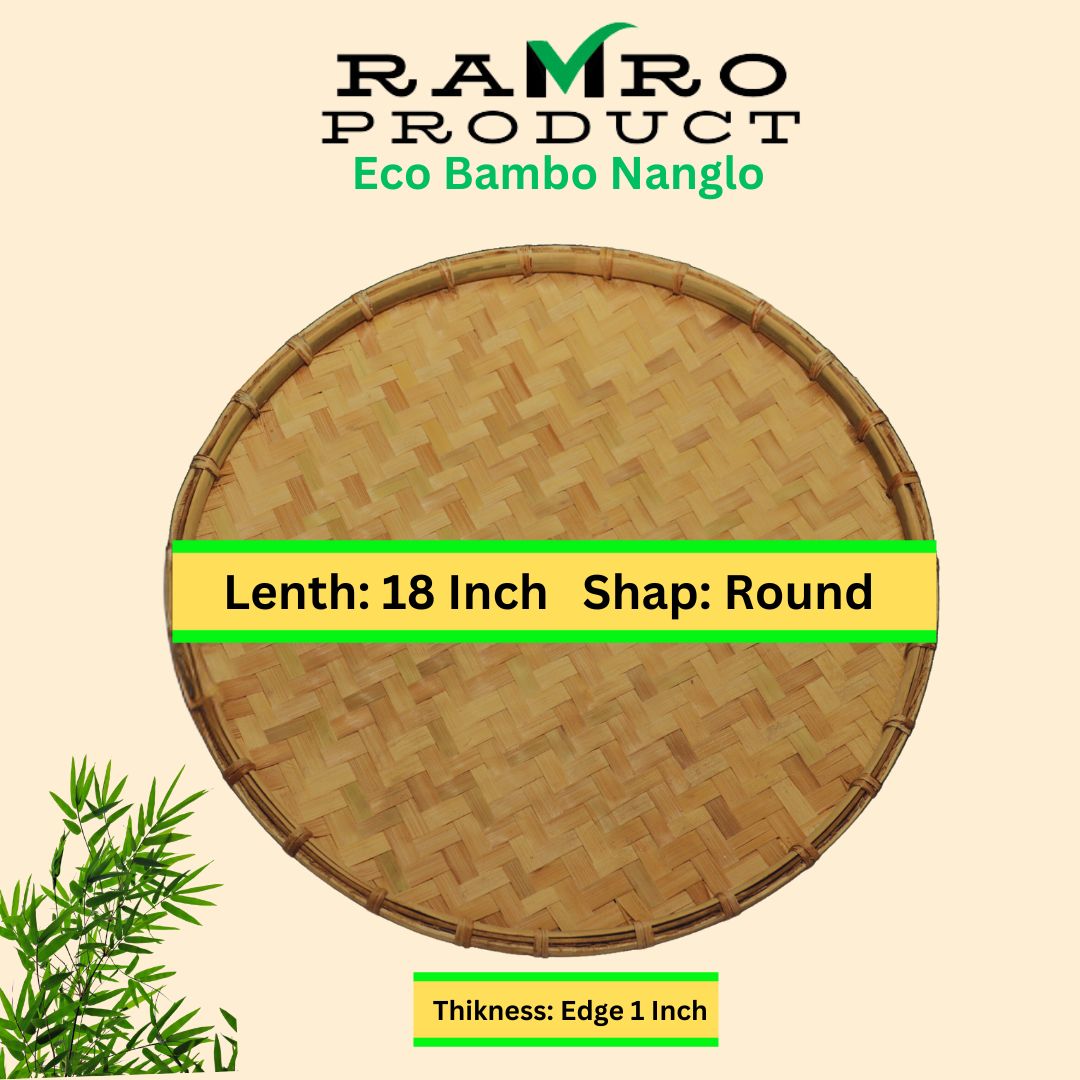 Traditional Bamboo Naglo / Kitchen Tool for Sifting, Cleaning & Sun-Drying Grains Sieve