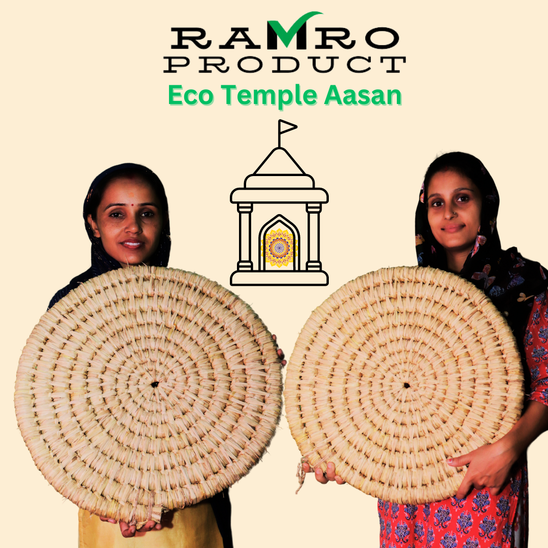 Ramro product : Pooja Aasan for Puja | Chanting Meditation Prayer mat | Eco friendly chanting mats | Puja Floor Mats for Home Temple ( 18 Inch Round)