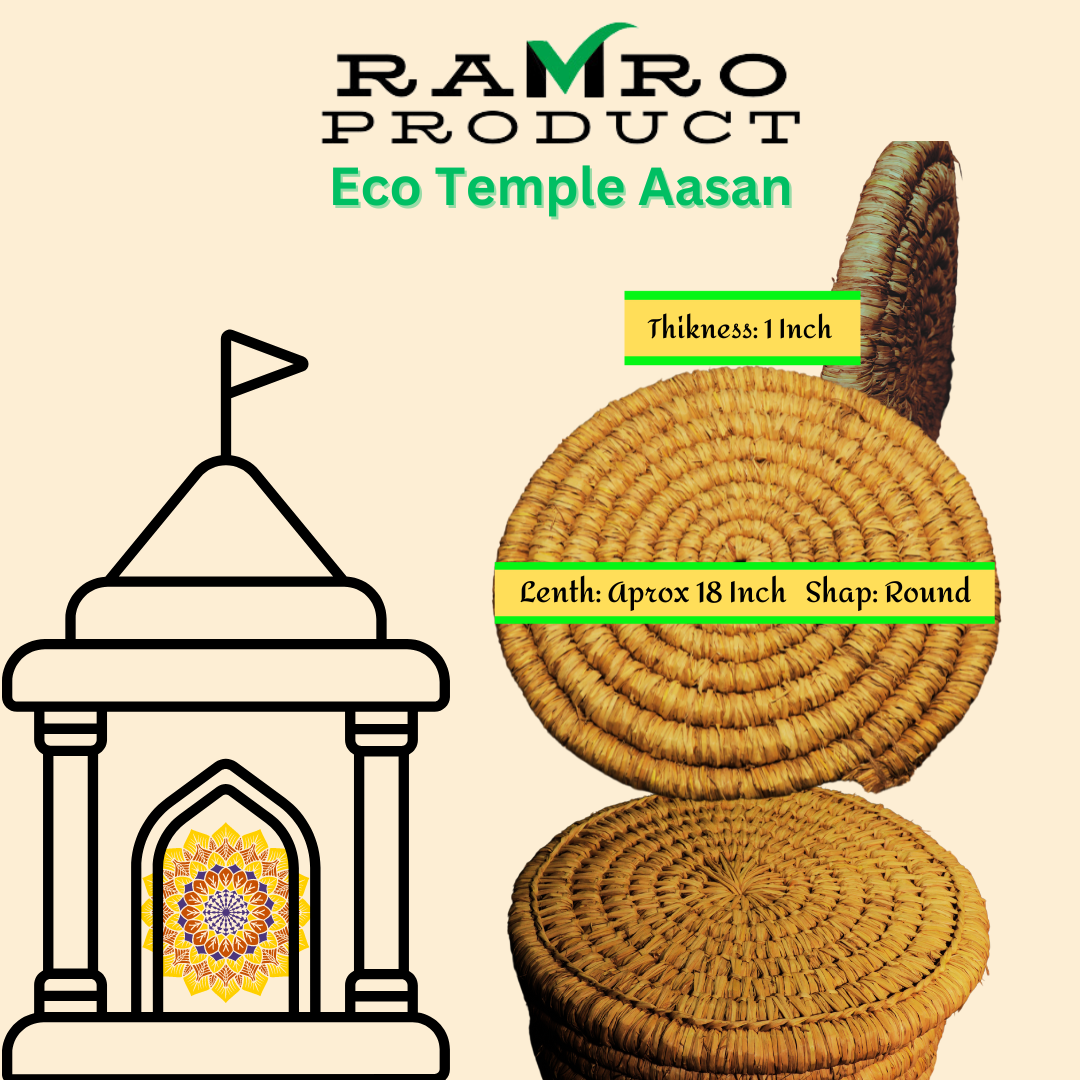 Ramro product : Pooja Aasan for Puja | Chanting Meditation Prayer mat | Eco friendly chanting mats | Puja Floor Mats for Home Temple ( 18 Inch Round)